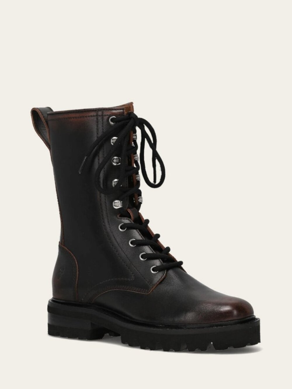 NWT FRYE black Olivia combat boots size 8.5